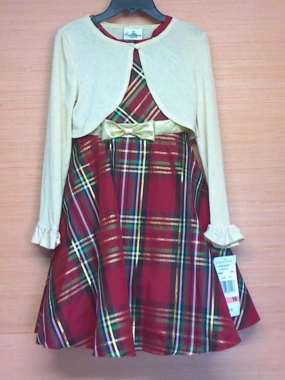Rare Editions NWT  2 Piece Holiday Dress Lined with Sweater Girl's Size 10